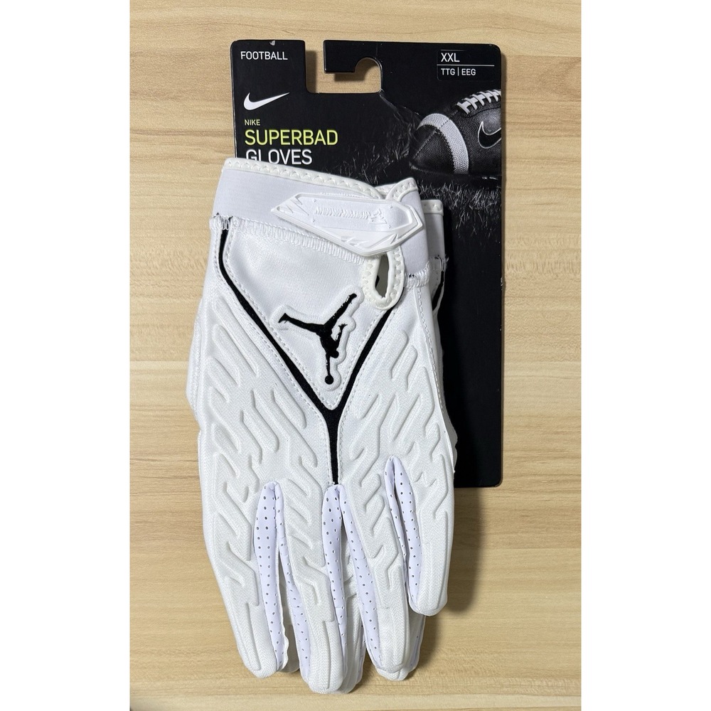 Nike Air Jordan Superbad 6.0 Football Gloves White Black DX4476-102 Size XXL NEW